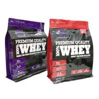 Big capacity flat bottom ziplock 1kg 2.5kg 5kg whey protein powder packaging bags